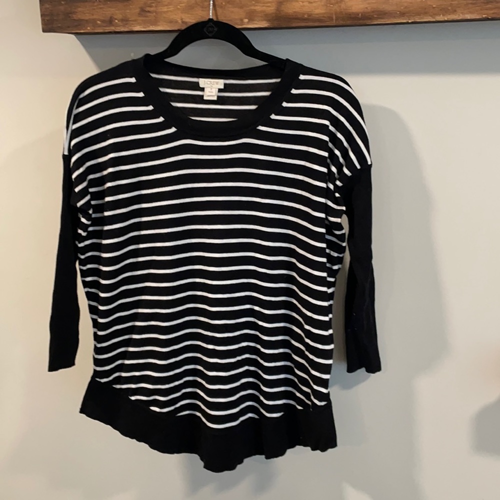 J.Crew black and white striped sweater